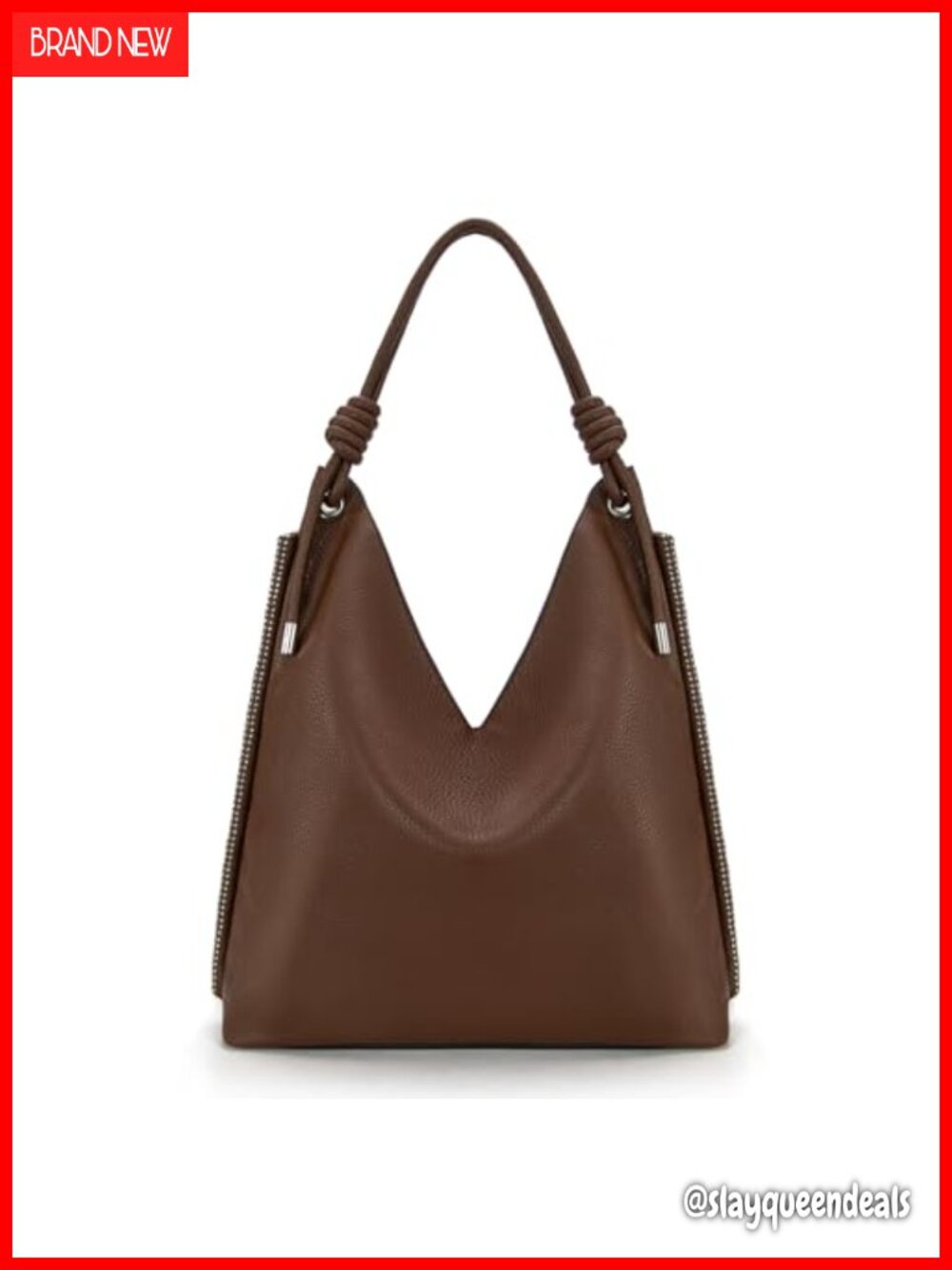 Large Slouchy Hobo Purse Women Knotted Vegan Leather Shoulder Bag Handbag